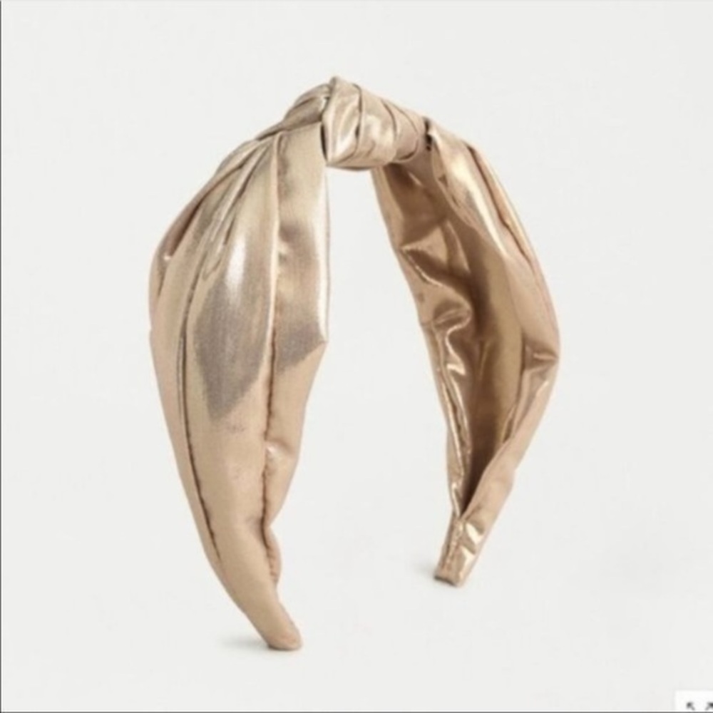 NEW! J.Crew Satin turban knot headband Gold